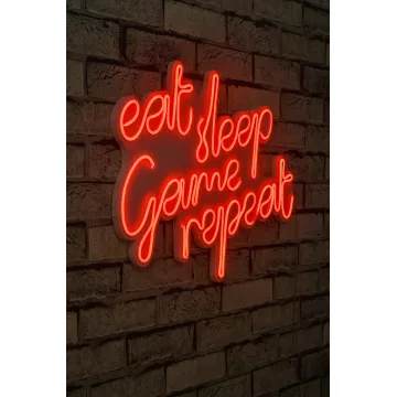 Ѕидна LED декорација eat sleep game repeat - red