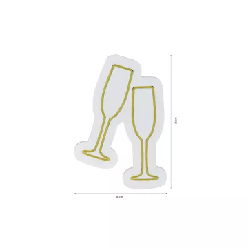 Ѕидна LED декорација Champagne Glasses - Yellow