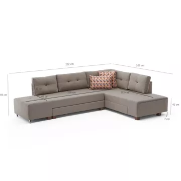 Софа Manama Corner Sofa Bed Right - Cream