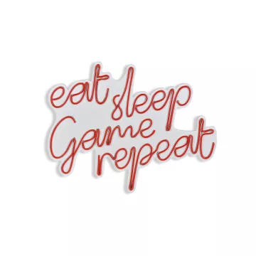 Ѕидна LED декорација eat sleep game repeat - red