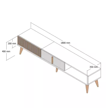 ТВ Комода Milan Alt - Walnut, White