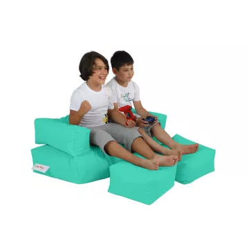 Bean Bag Kids Double Seat Pouf - Turquoise