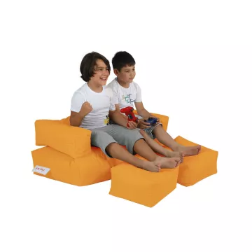 Bean Bag Kids Double Seat Pouf - Orange