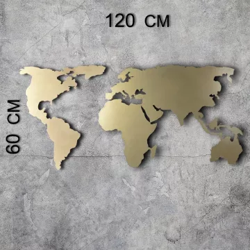  Метален ѕиден украс World Map Silhouette 