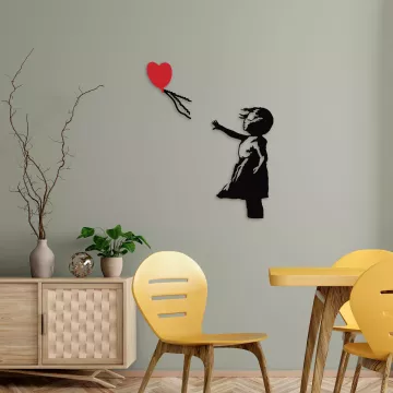  Метален ѕиден украс Girl with a red balloon 