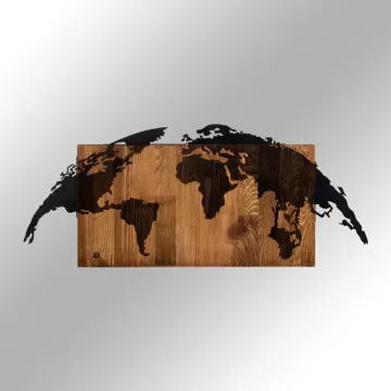 Метален ѕиден украс World Map black