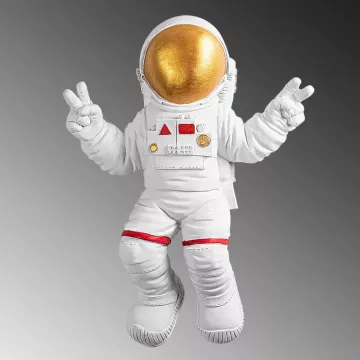 Ѕиден украс Peace Sign Astronaut White-Gold