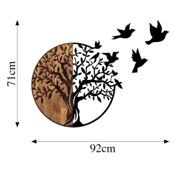 Метална ѕидна декорација Tree And Birds