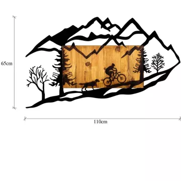 Метална ѕидна декорација Bicycle Riding in Nature