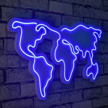 Ѕидна LED декорација World Map-Blue