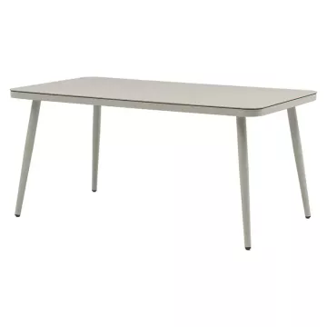 Трпезариска маса Ecco aluminum grey-glass beige