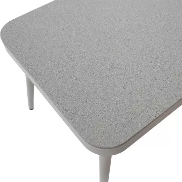 Трпезариска маса Ecco aluminum grey-glass beige