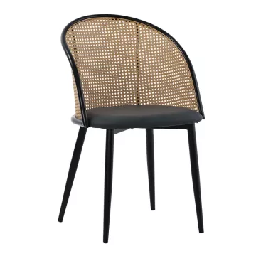 Столицa Riccardo pe rattan beige-pu black grey-metal black