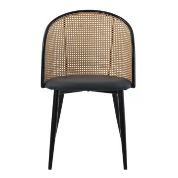 Столицa Riccardo pe rattan beige-pu black grey-metal black