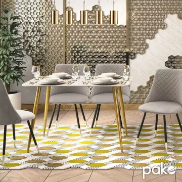 Трпезариска маса Paris marble pattern-golden