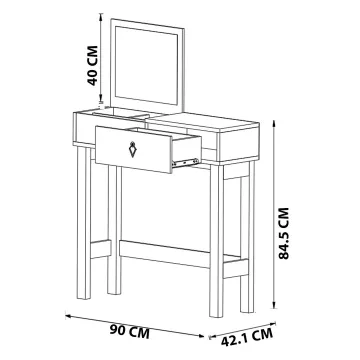 Тоалетна маса со огледало ЛОРИ