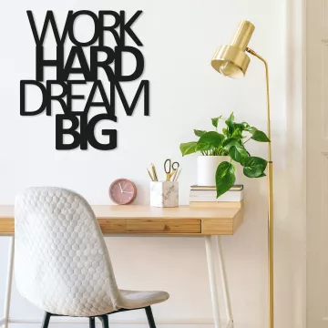 Метална ѕидна декорација Work Hard Dream Big