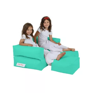 Bean Bag Kids Double Seat Pouf - Turquoise