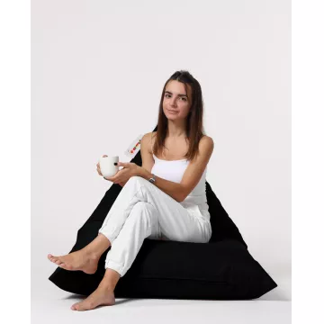 Bean Bag Pyramid Big Bed Pouf - Black