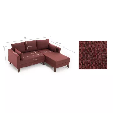 Софа Bella Corner Sofa Right 2 - Claret Red