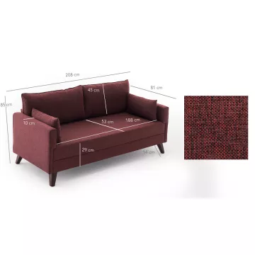 Софа Bella Sofa For 3 Pr - Claret Red