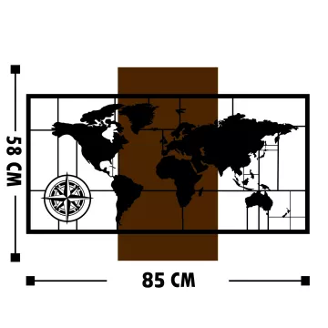 World Map With Compass