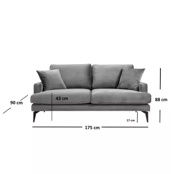 Софа Papira 2 Seater - Grey