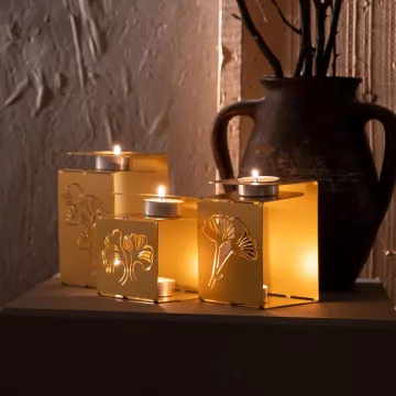 Декорација Ginkgo Tealight - APT549 - Gold