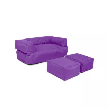 Bean Bag Kids Double Seat Pouf - Purple