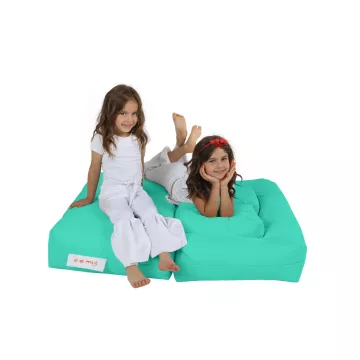 Bean Bag Kids Double Seat Pouf - Turquoise