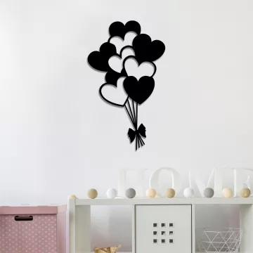 Метална ѕидна декорација Balloons - Black