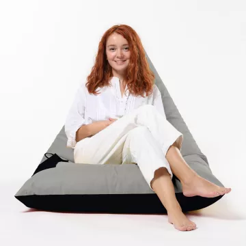 Bean Bag Pyramid Large Double Color Bed Pouf - Fume