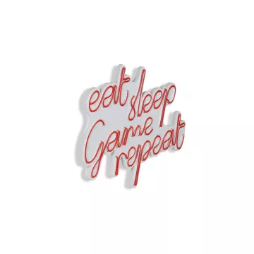 Ѕидна LED декорација eat sleep game repeat - red