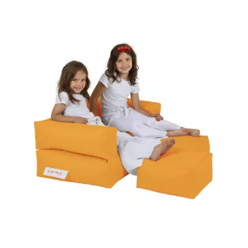 Bean Bag Kids Double Seat Pouf - Orange