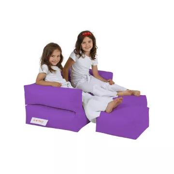 Bean Bag Kids Double Seat Pouf - Purple