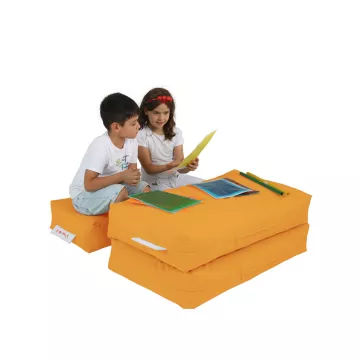 Bean Bag Kids Double Seat Pouf - Orange