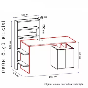 Биро Melis - Walnut, Anthracite