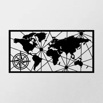 Метална ѕидна декорација World Map Large Metal Wall Decor