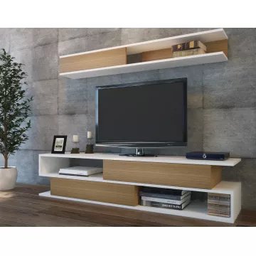 ТВ Комода Sims - White, Teak