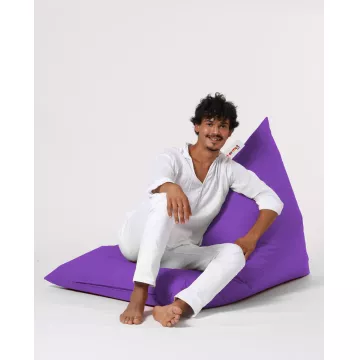 Bean Bag Pyramid Big Bed Pouf - Purple