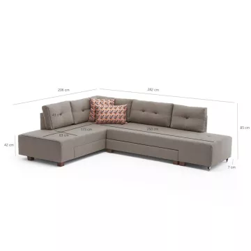 Софа Manama Corner Sofa Bed Left - Cream