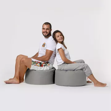 Bean Bag Round Pouf - Fume