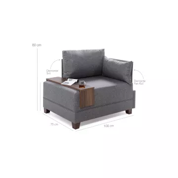 Софа Fly Armchair Right - Grey