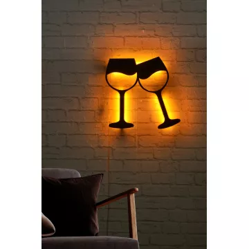 Ѕидна LED декорација Wine Glasses - Yellow