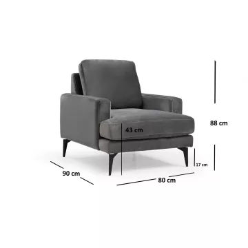 Фотеља Papira Armchair - Anthracite