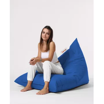 Bean Bag Pyramid Big Bed Pouf - Blue