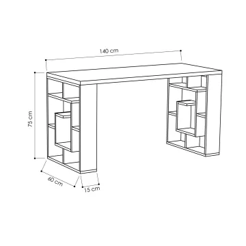 Биро Maze - White, Oak