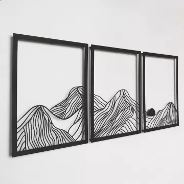 Метална ѕидна декорација Mountain Landscape Set of 3- APT742 S