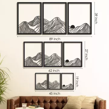 Метална ѕидна декорација Mountain Landscape Set of 3- APT742 S