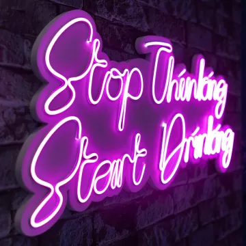 Ѕидна LED декорација Stop Thinking Start Drinking - Pink